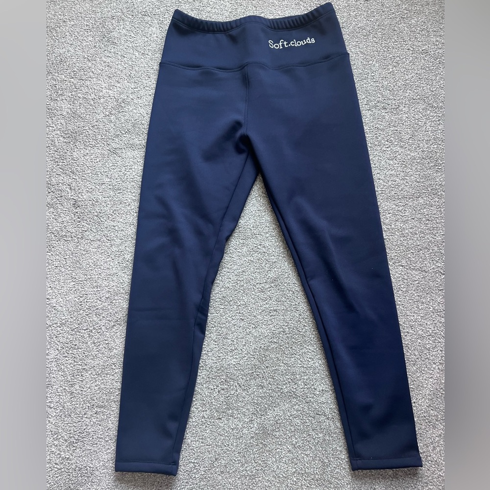 Navy Soft Clouds fleece lined Leggings